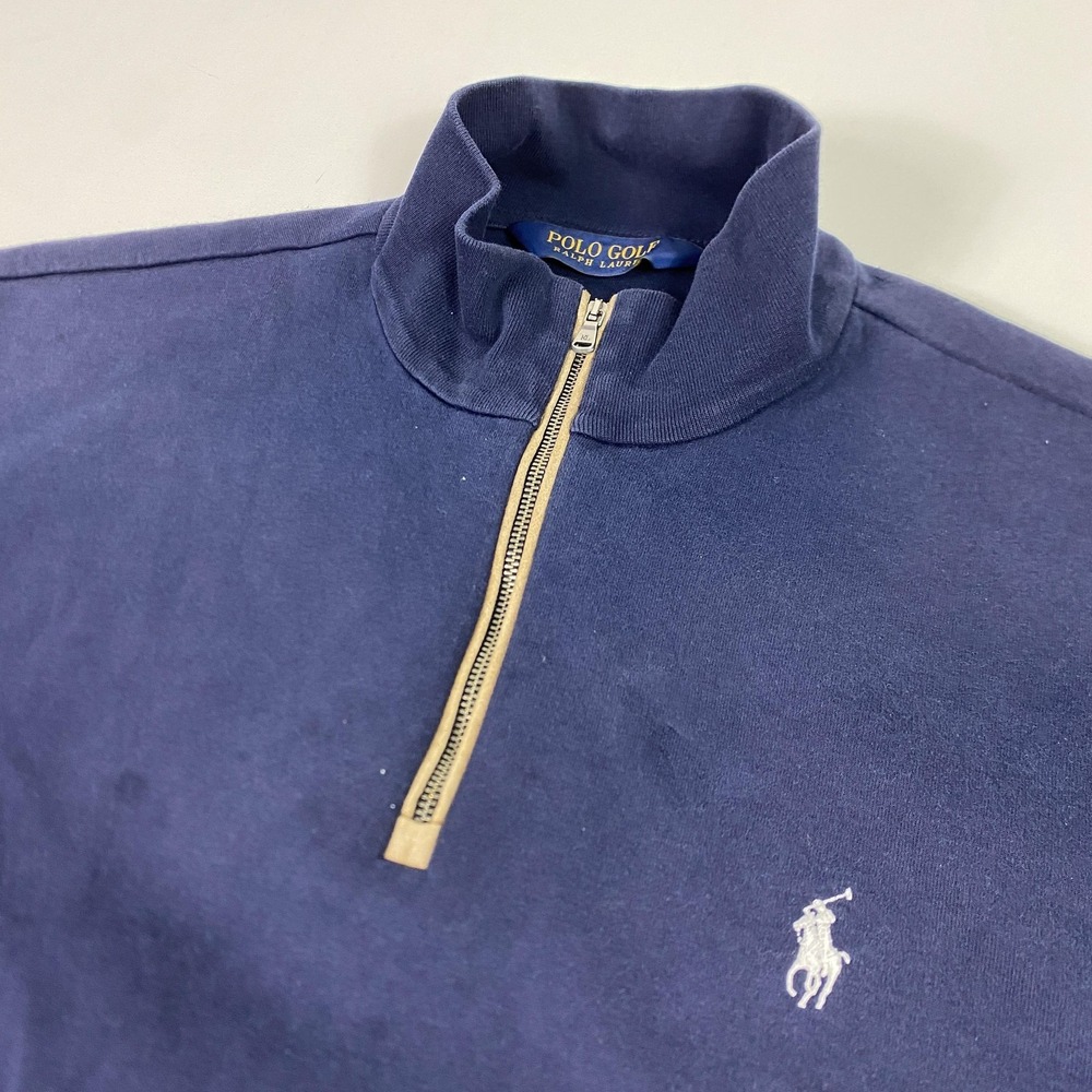 Polo Ralph Lauren Golf Pullover Mens Large Blue 1/4 Zip Milwaukee CC Long Sleeve